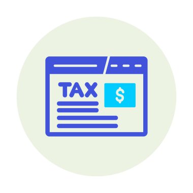 beyaz üzerinde vergilendirme web sitesi simgesi vektör çizimi 