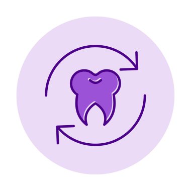 Diş Tedavi simgesi, vektör illüstrasyonu  