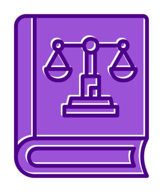 Adalet kitabı simgesi, vektör illüstrasyonu