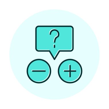 soru işareti ve cevap seçimi düz simge, vektör, illüstrasyon, bilgi, işaret ve imza