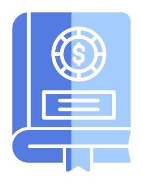 Basit Finansal Kitap simgesi, vektör illüstrasyonu