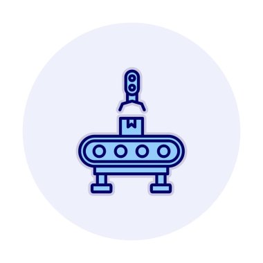 Modern Fabrika Makinesi ikon vektör çizimi  