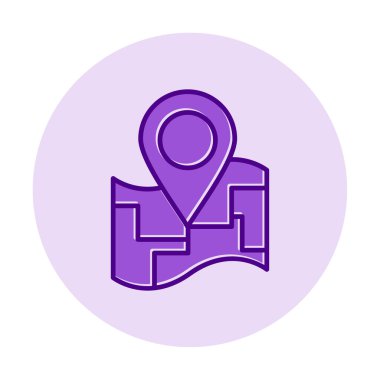 Konum iğnesi, vektör illüstrasyonlu harita simgesi