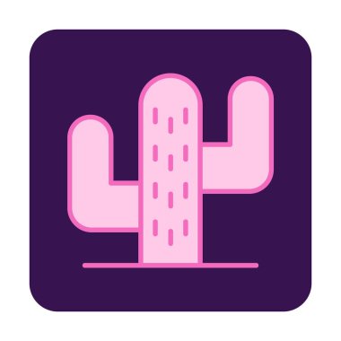 Kaktüs simgesi, basit tasarım çizimi  