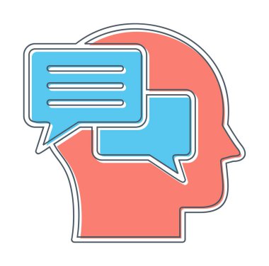 Sohbet ileti simgesi, vektör illüstrasyonu 