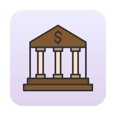 Banka simgesi, vektör illüstrasyonu 