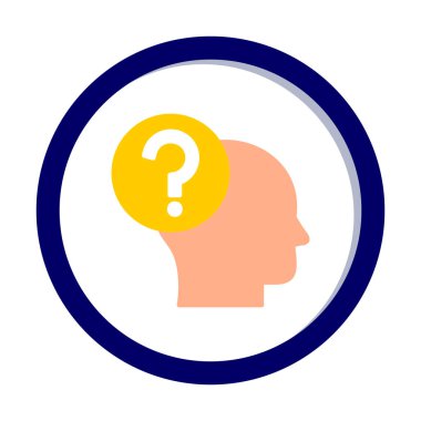 İnsan başlı soru işareti, satır biçimi simgesi 