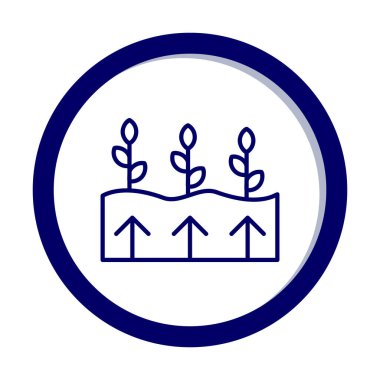 Bitkiler ve oklar ikon vektör çizimi. Jeotermal Enerji Konsepti                   