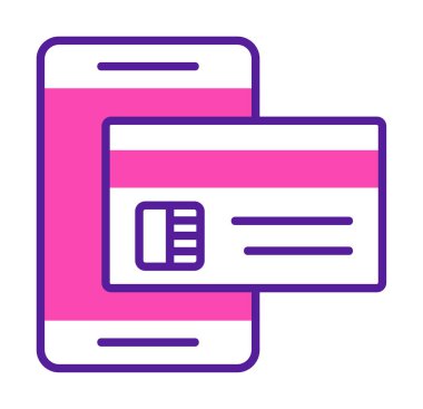 Basit Çevrimiçi Ödeme simgesi, vektör illüstrasyonu