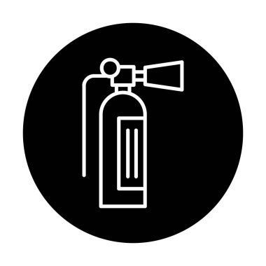 Yangın söndürücüsü. Web simgesi illüstrasyonu