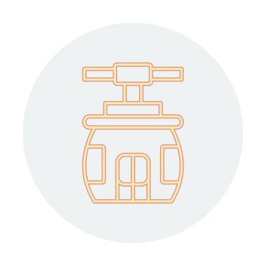 Cableway simgesi, özet biçimi vektör çizimi tasarımı