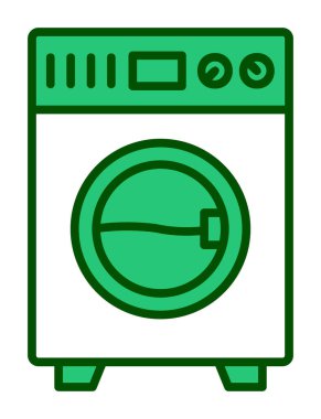 çamaşır makinesi simgesi. Basit resimleme