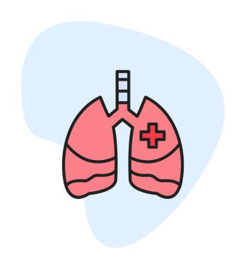 akciğer simgesi, vektör illüstrasyonu  
