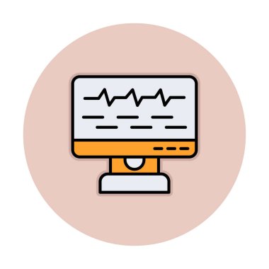 Ses çizgisi simgesi ile bilgisayar izleyicisinin vektör illüstrasyonu