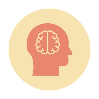 Moda Biçimli Beyin Simgesi İzole Arkaplan