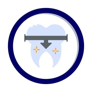 Diş Tedavi simgesi, vektör illüstrasyonu   