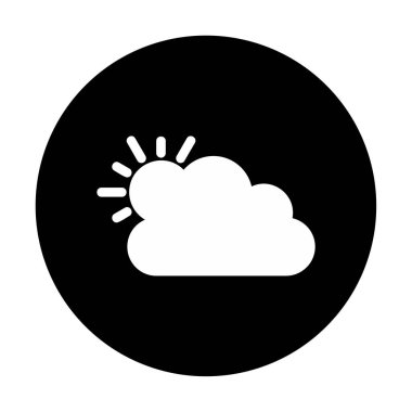 Bulut simgesi olan güneş. hava sembolü vektör çizimi