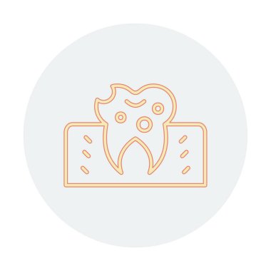 Diş Tedavi simgesi, vektör illüstrasyonu  