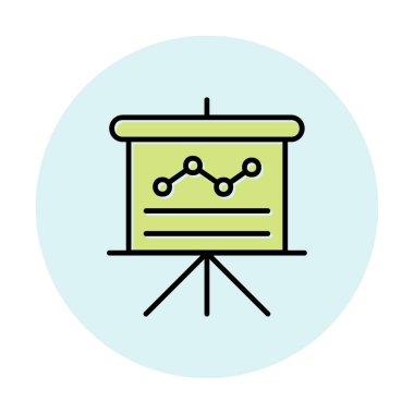 Sunum, grafikli iş tahtası, vektör illüstrasyonu