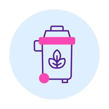 Eko çöp kutusu ikon vektör illüstrasyonu 