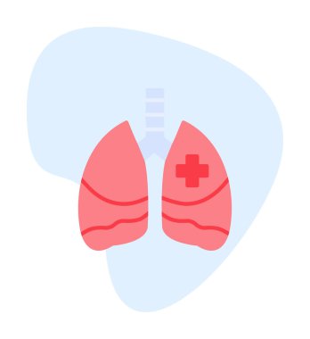 akciğer simgesi, vektör illüstrasyonu  