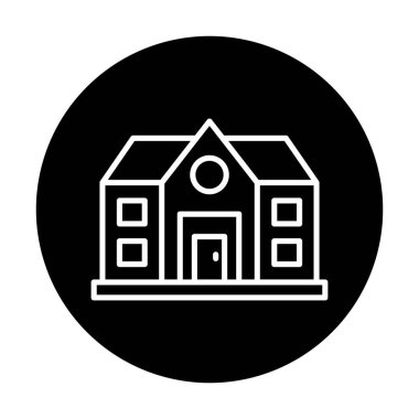 ev düz simgesi, vektör illüstrasyonu 