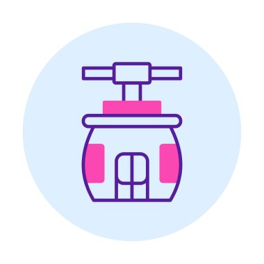 Cableway simgesi, özet biçimi vektör çizimi tasarımı