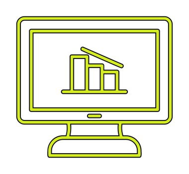 Çevrimiçi Veri Analizi vektör çizgi simgesi