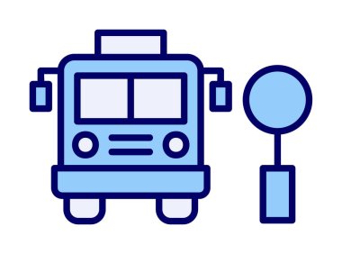 Otobüs Durağı vektör düz simgesi simgesi