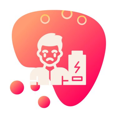 Enerji bataryası olmayan bir adamın vektör çizimi 