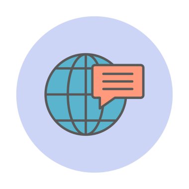 Dünya İletişim vektör simgesi modern illüstrasyon             