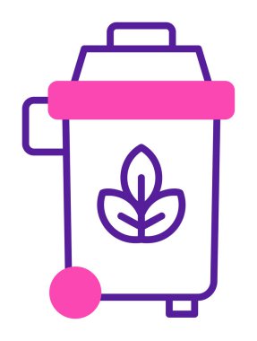 Eko çöp kutusu ikon vektör illüstrasyonu 