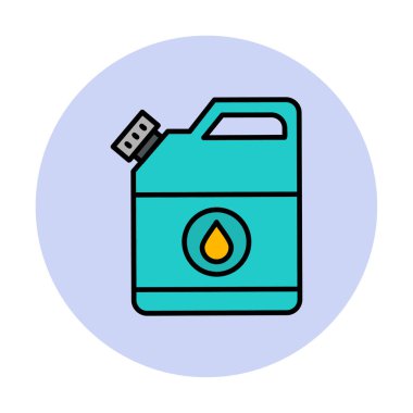 Yağ tenekesi simgesi. Web tasarımı için basit yakıt vektör simgesi çizimi                                
