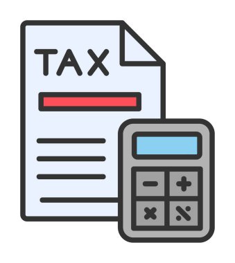 Vergi Hesaplama simgesi vektör illüstrasyonu                  