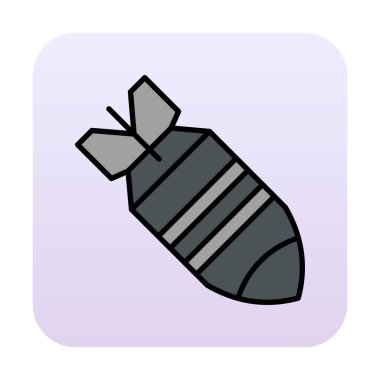 Nükleer bomba ikonu, vektör illüstrasyonu