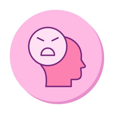 Kızgın avatar simgesi, vektör illüstrasyonu 