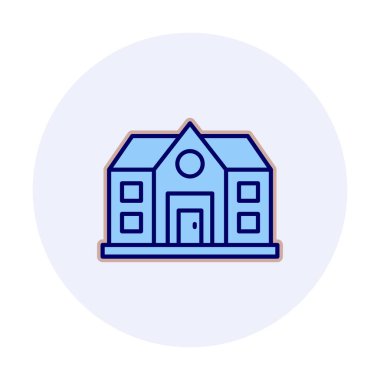 ev düz simgesi, vektör illüstrasyonu 