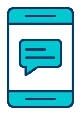 Sohbet ileti simgesi, vektör illüstrasyonu 