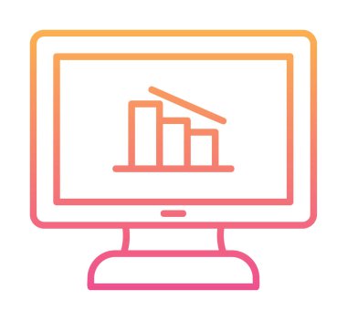 Çevrimiçi Veri Analizi vektör çizgi simgesi