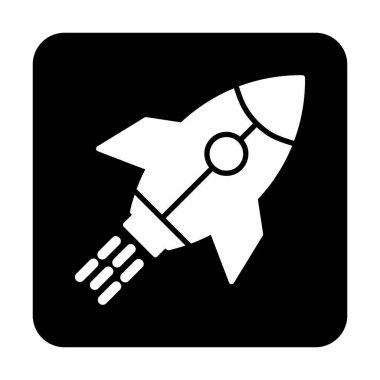 Girişim konsepti, roket simgesi, düz tasarım 