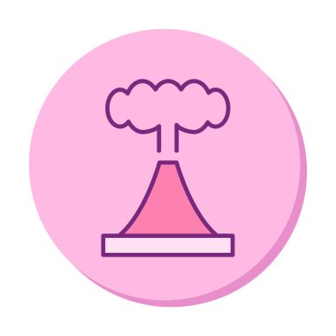 Volkan vektör illüstrasyonu, çizgi film simgesi ögesi.                         