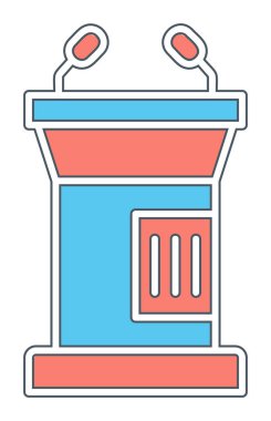 hoparlör kürsü simgesi vektör illüstrasyonu                         