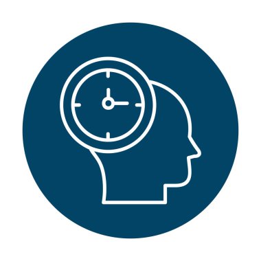 İnsan kafası ikonlu saat. vektör illüstrasyonu                          