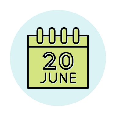 Takvim simgesi tasarımı, vektör illüstrasyonu, Dünya Mülteci Günü tarihi