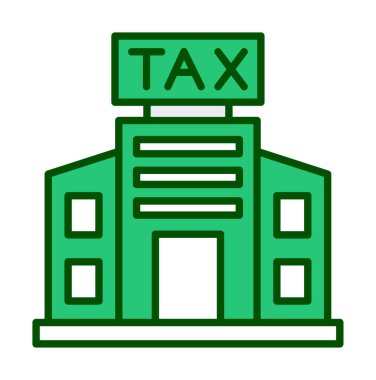 Vergi Dairesi Binası. Web simgesi basit illüstrasyon