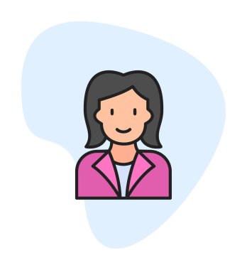 kadın avatar simgesi, vektör illüstrasyonu 