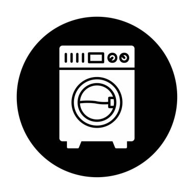 çamaşır makinesi simgesi. Basit resimleme