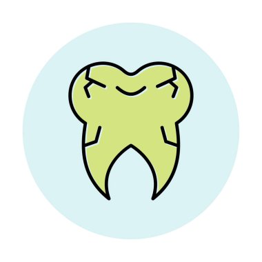 Kırık diş simgesi, vektör illüstrasyonu  