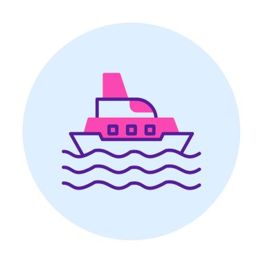 Gemi simgesi, vektör illüstrasyonu