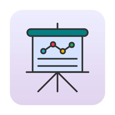 Sunum, grafikli iş tahtası, vektör illüstrasyonu